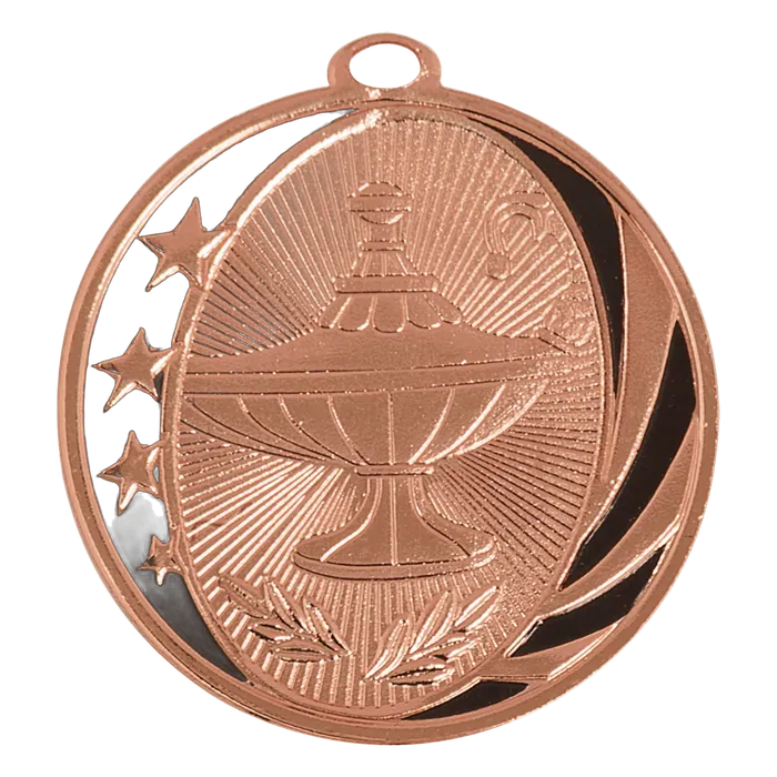 Lamp of Knowledge Starbrite Medal-Bronze, 2"