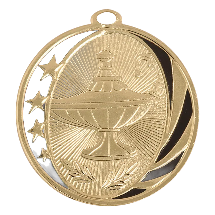 Lamp of Knowledge MidNite Star Medal-Gold