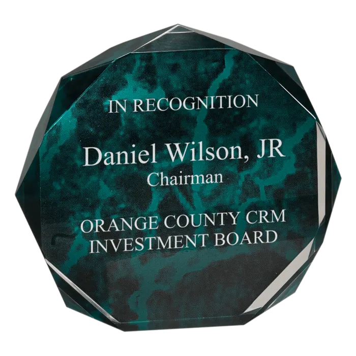 Medium Green Marble Octagon Acrylic