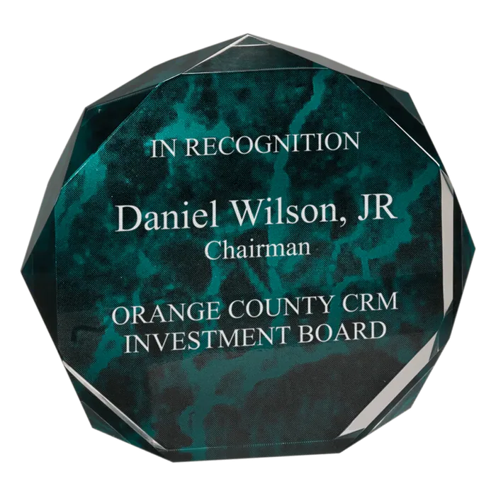 Large Green Marble Octagon Acrylic