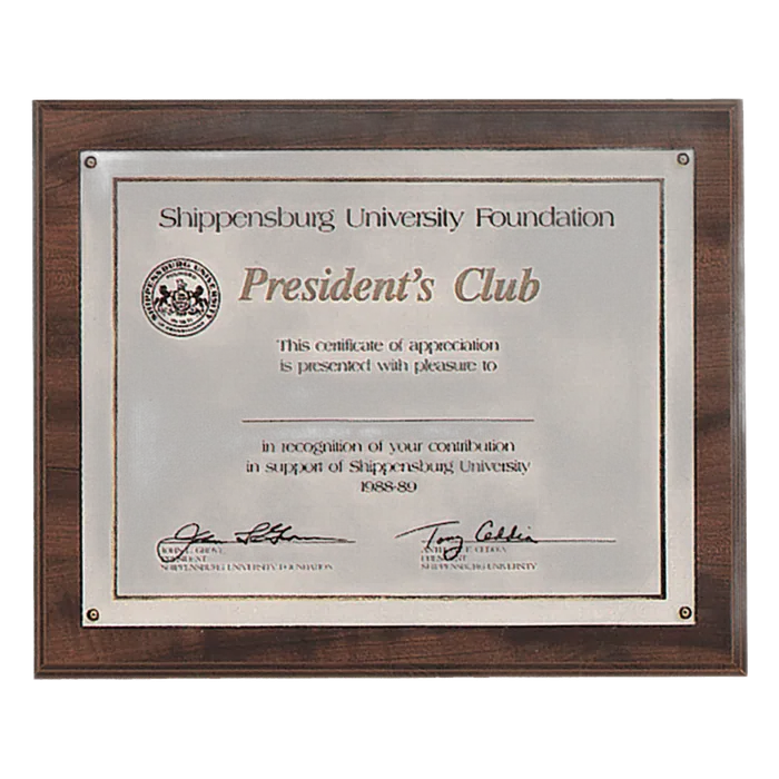 Fiberboard Routed Certificate Plaque with Plexiglass Cover