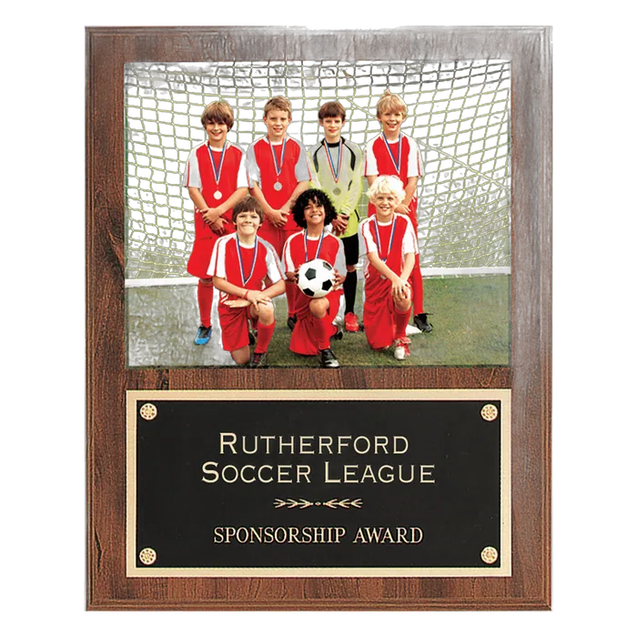 Walnut Finish 8" x 10" Photo Plaque with Plate