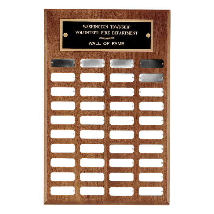 American Walnut Perpetual Plaque-40 Plates 7/8" x 2 1/2"