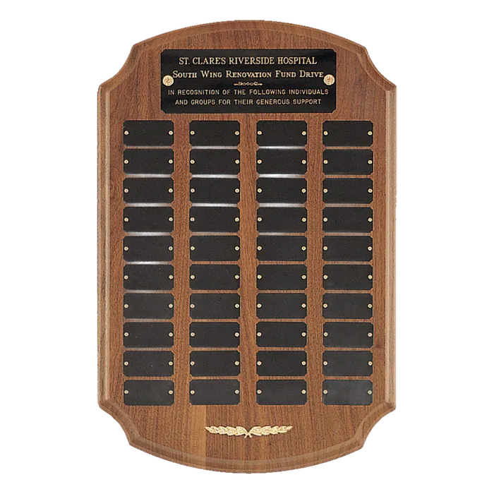 American Walnut Perpetual Plaque-40 Plates 1" x 2"
