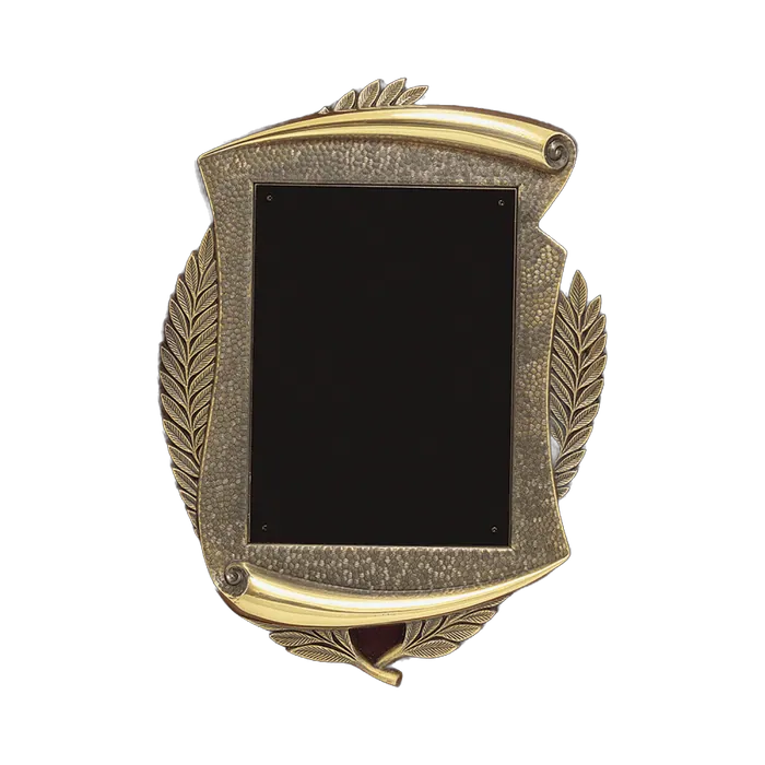 American Walnut Frame w/Maroon Velour Back/Bronze Finish Frame/Black Brass Plate