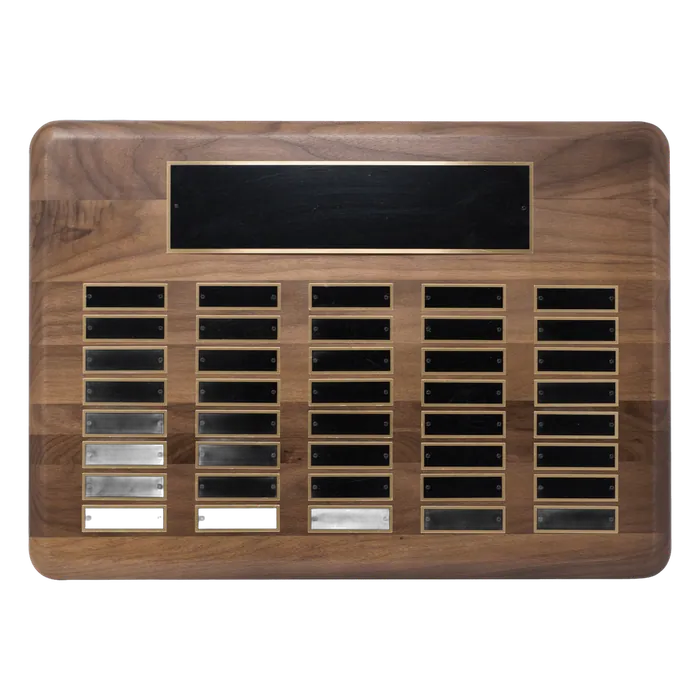 American Walnut Perpetual Plaque-40 Plates 7/8" x 2 3/4" (Roster Series)