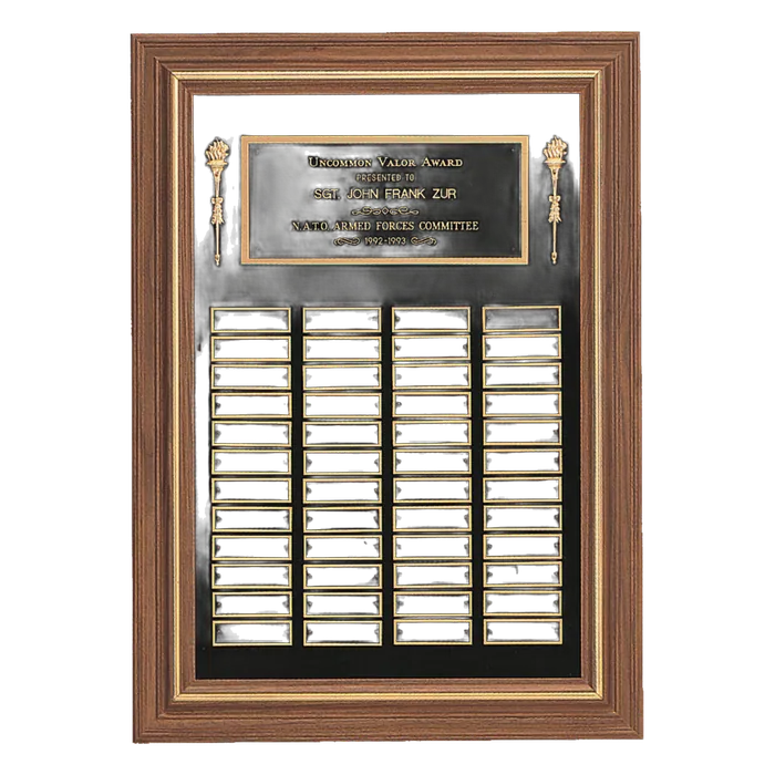 American Walnut Frame Plaque-48 Plates 1 1/2" x 3" (Perpetual Series)