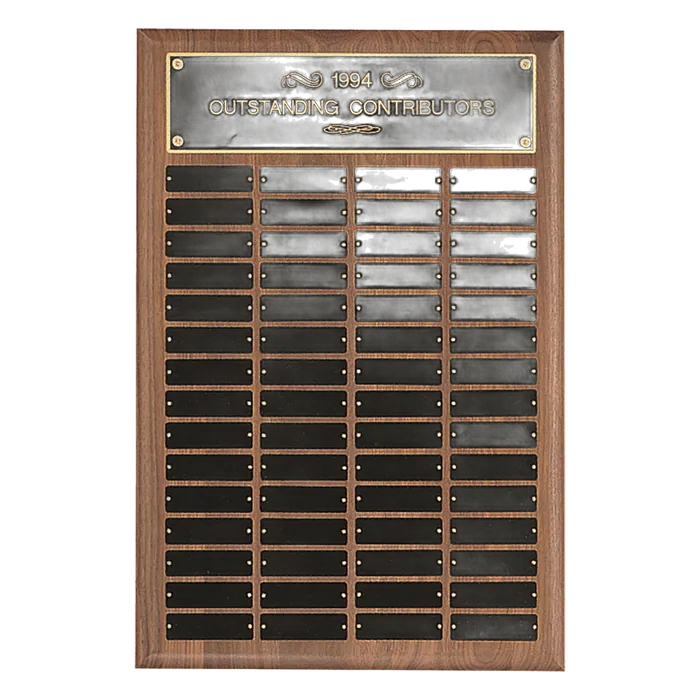 American Walnut Perpetual Plaque-60 Plates 1" x 3 1/4"