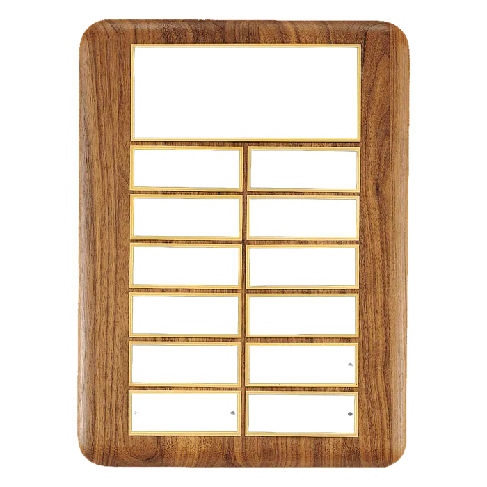 American Walnut Perpetual Plaque-12 Plates 1 1/2" x 3 3/4"