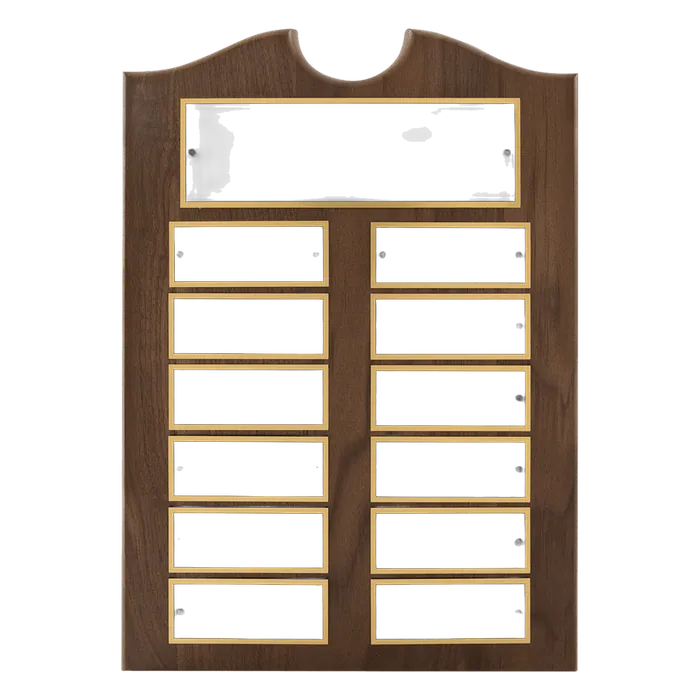 American Walnut Perpetual Plaque-12 Plates 1 1/2" x 3 3/4" (Perpetual Series)