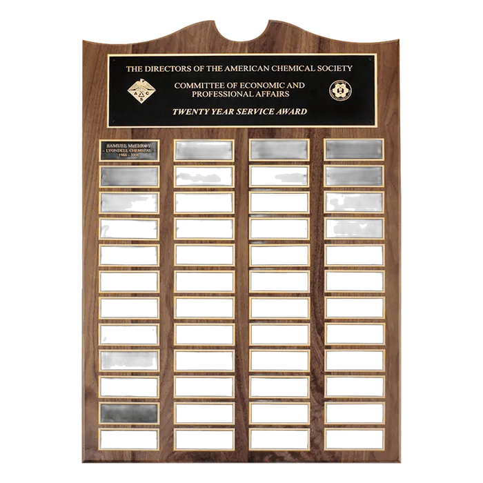 American Walnut Perpetual Plaque-36 Plates 1 1/2" x 3 3/4" (Perpetual Series)