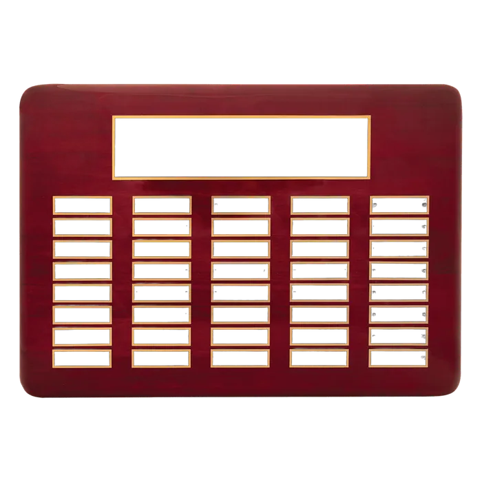 Rosewood Piano Finish Perpetual Plaque-40 Plates 7/8" x 2 3/4"