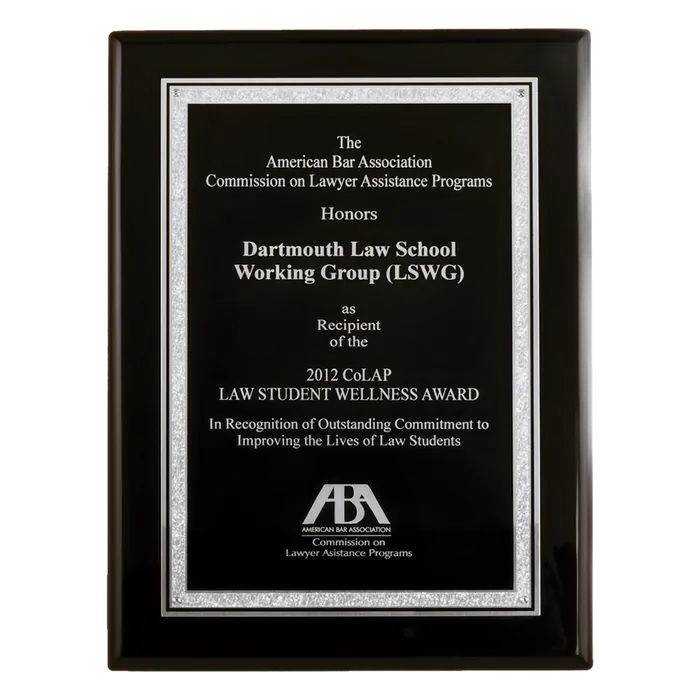 Textured Black/Silver Florentine Border Plate/on a Black Piano Finish Plaque, 9" x 12"