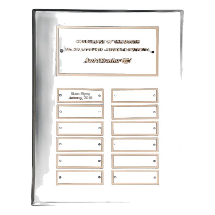 Black Piano Finish Perpetual Plaque-12 plates