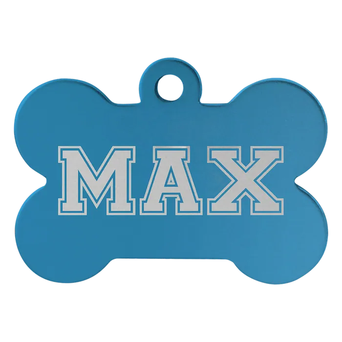 Blue Anodized Aluminum Bone Pet Tag, Style PET202BU