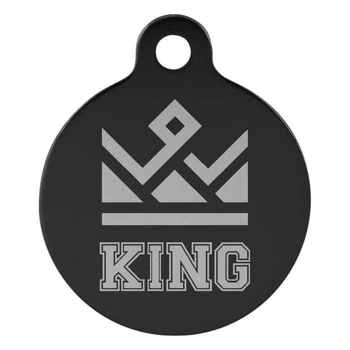 Black Anodized Aluminum Round Pet Tag, Style PET206BK