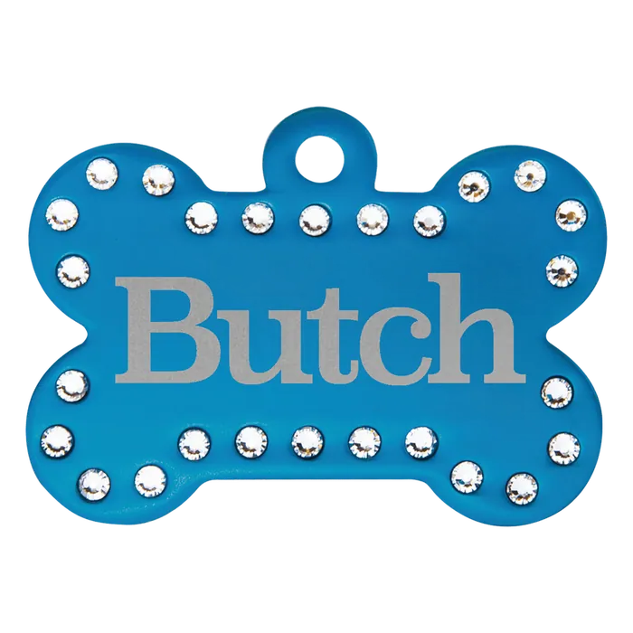 Blue Swarovski Bling Pet Tags