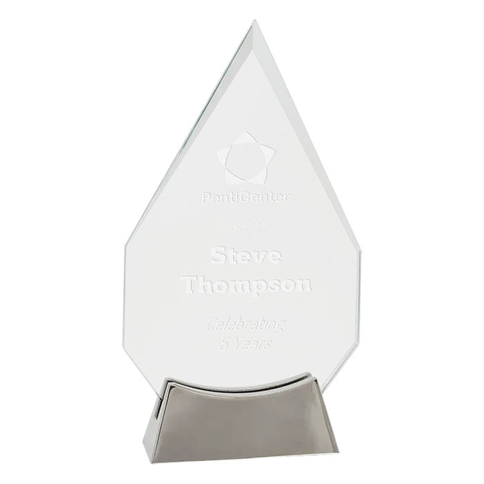 Diamond Platinum Glass with Full Metal Base, 8 1/2"