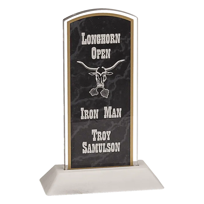 Small Black Marble Arch Acrylic with White Base