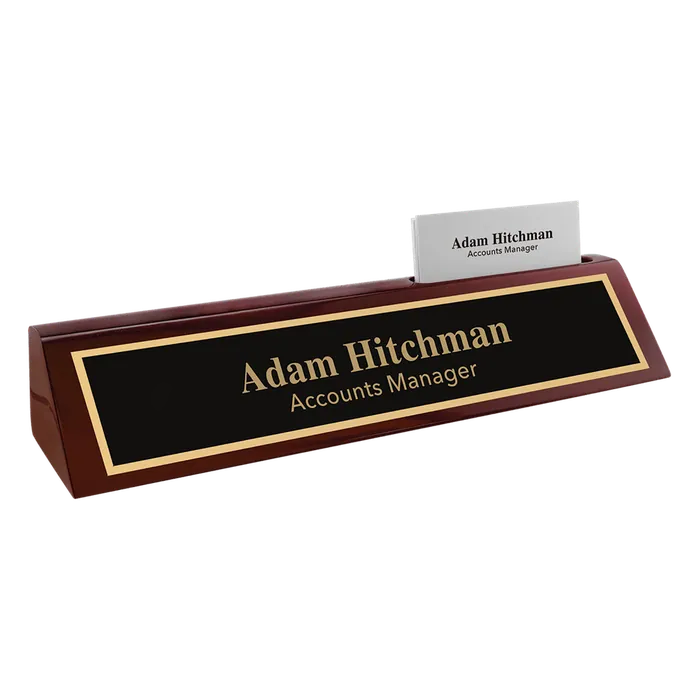Rosewood Piano Finish Desk Wedge with Card Holder (NP10 Sold Separately)