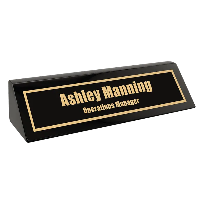 Black Piano Finish Desk Wedge, 8 1/2"
