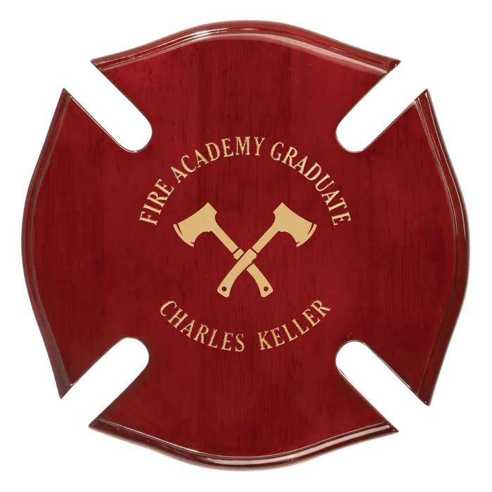 10" x 10" Rosewood Piano Finish Maltese Cross Plaque