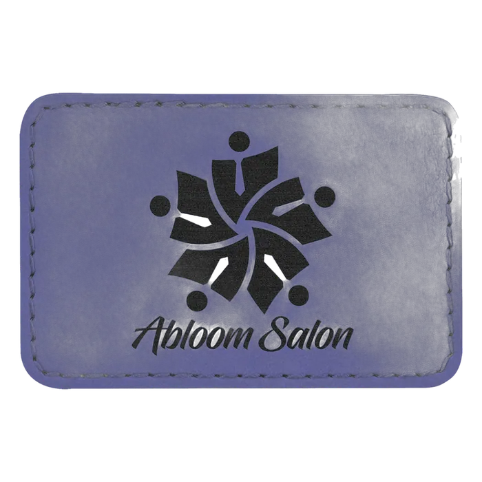 Purple Leatherette Rectangle Patch, 3" x 2"