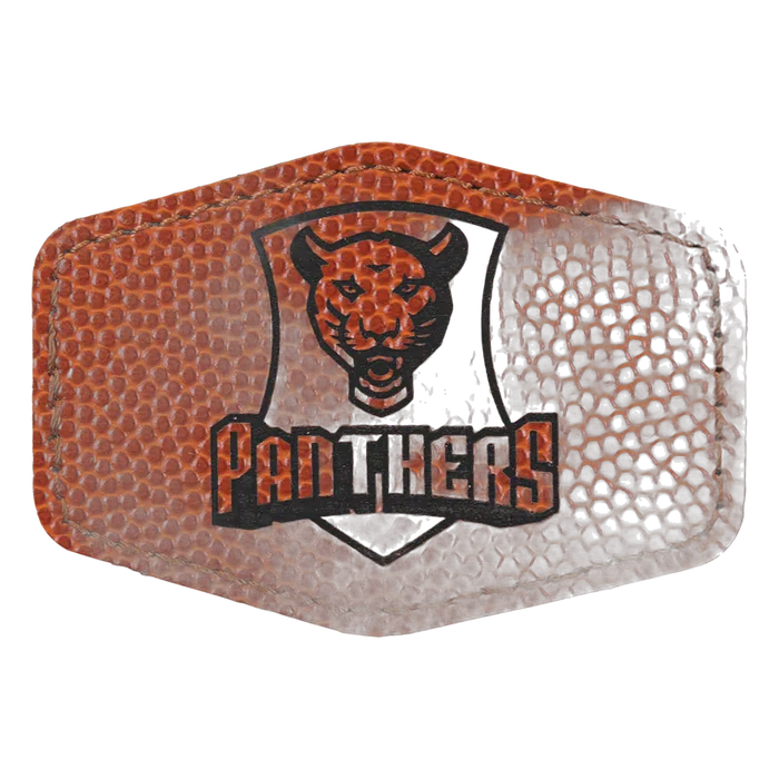 Basketball Leatherette Hex Patch, 3" x 2"