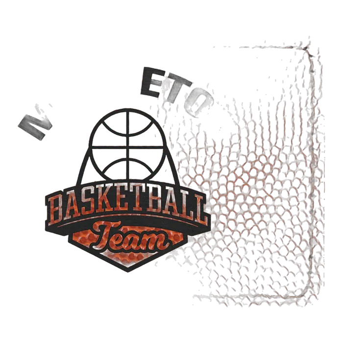 3 1/2" x 2 1/2" Basketball Leatherette Rectangle Patch with Adhesive