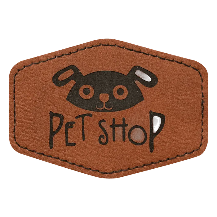 Rawhide Leatherette Hex Patch, 3 1/2" x 2 1/2"