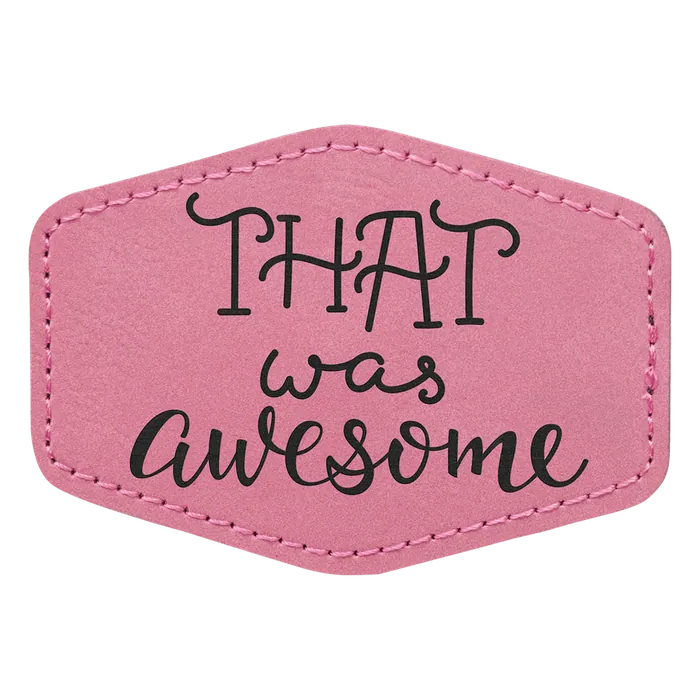 Pink Leatherette Hex Patch, 3 1/2" x 2 1/2"
