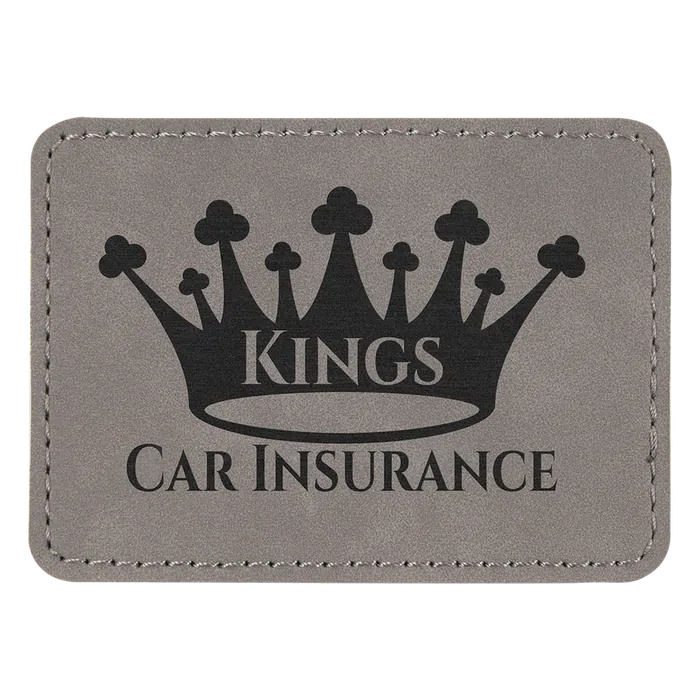 Gray Laserable Leatherette Rectangle Patch with Kota Pro Adhesive, Style PTH274