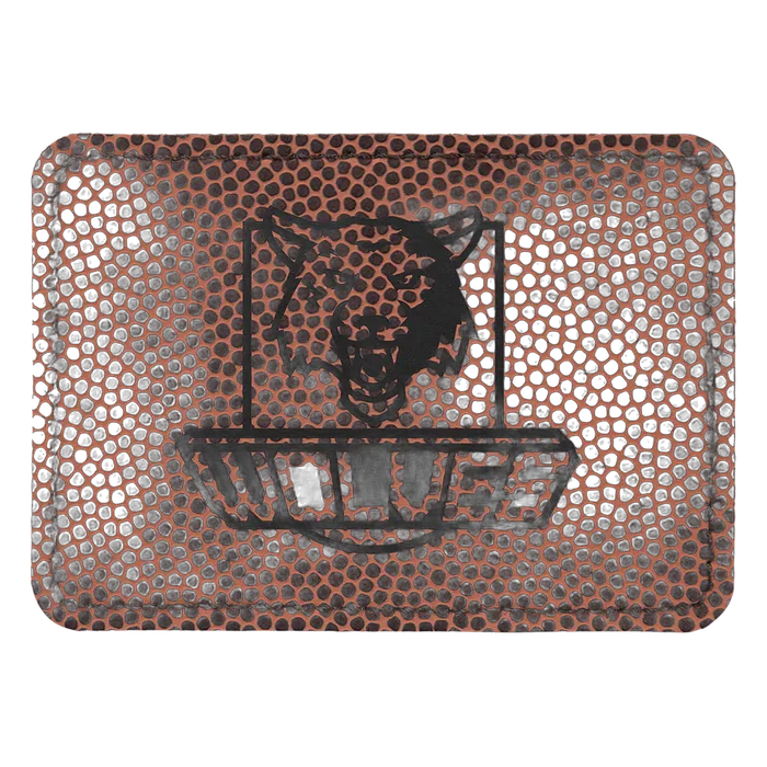 Football Laserable Leatherette Rectangle Patch with Kota Pro Adhesive, Style PTH285