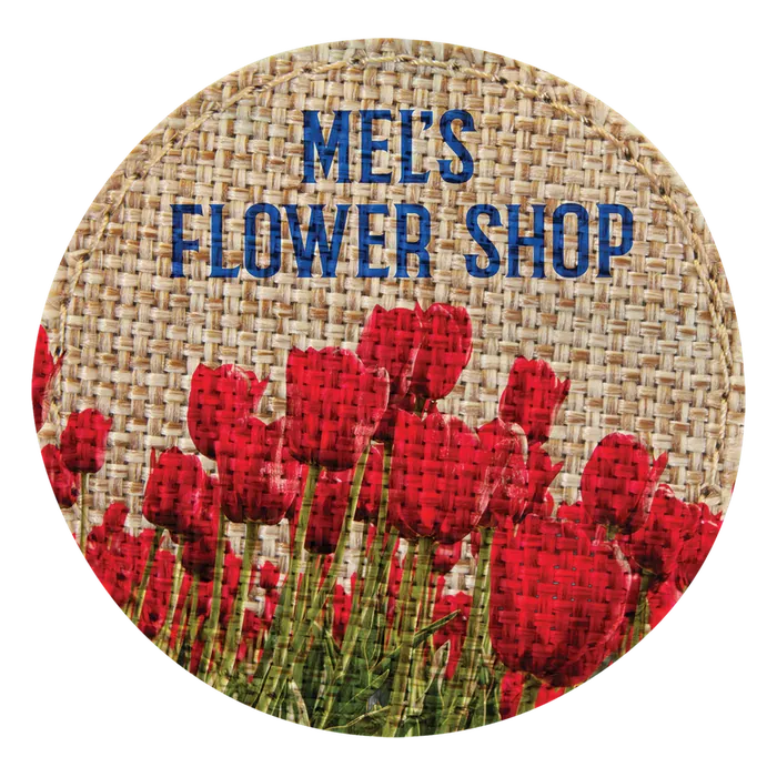 Round Burlap Sublimatable Patch with Adhesive, 2 1/2"