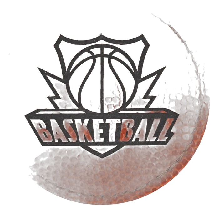 Basketball Leatherette Round Patch, 2 1/2" diameter