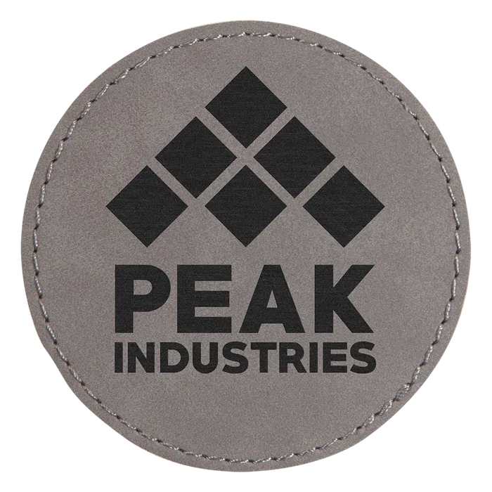 3" Gray Round Leatherette Patch with Adhesive