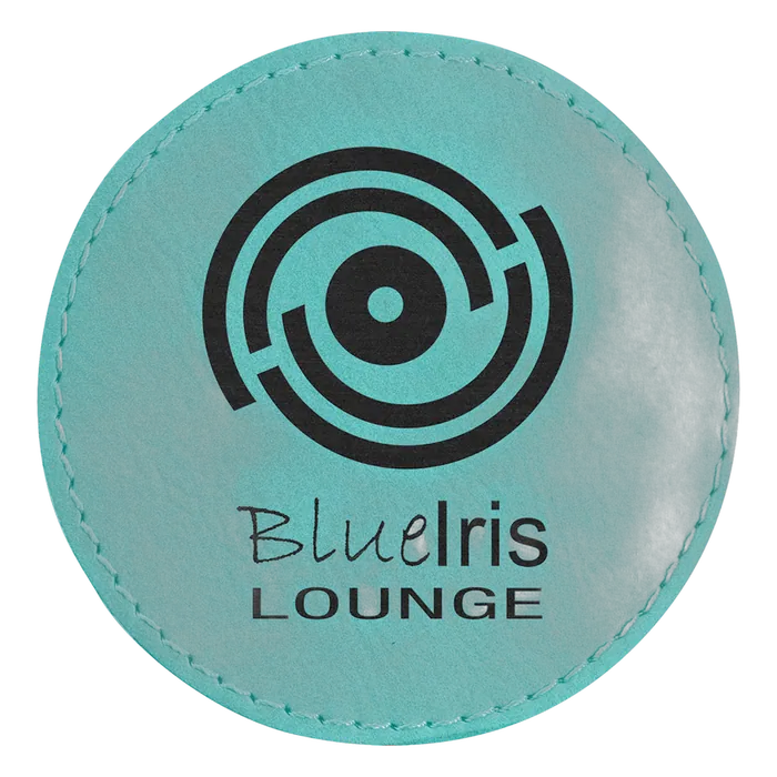 Round Teal Laserable Leatherette Patch with Adhesive, 3" Round