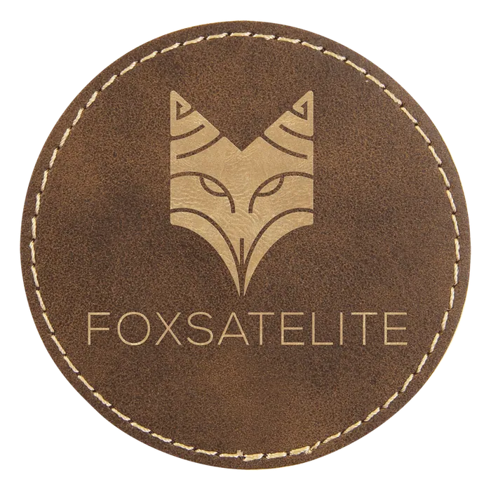 Rustic/Gold Laserable Leatherette Round Patch with Kota Pro Adhesive, Style PTH460