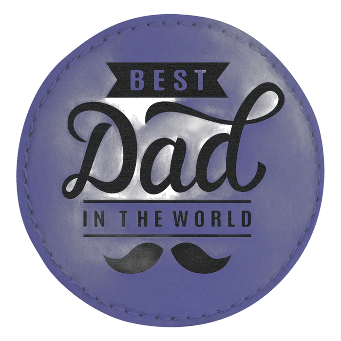 Purple Laserable Leatherette Round Patch with Kota Pro Adhesive, Style PTH464