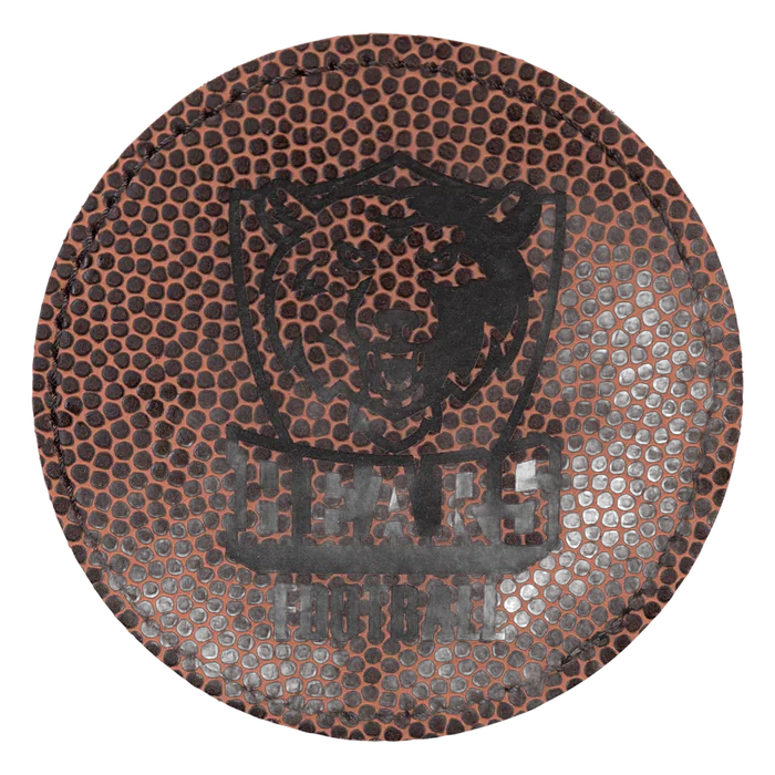 Football Laserable Leatherette Round Patch with Kota Pro Adhesive, Style PTH465