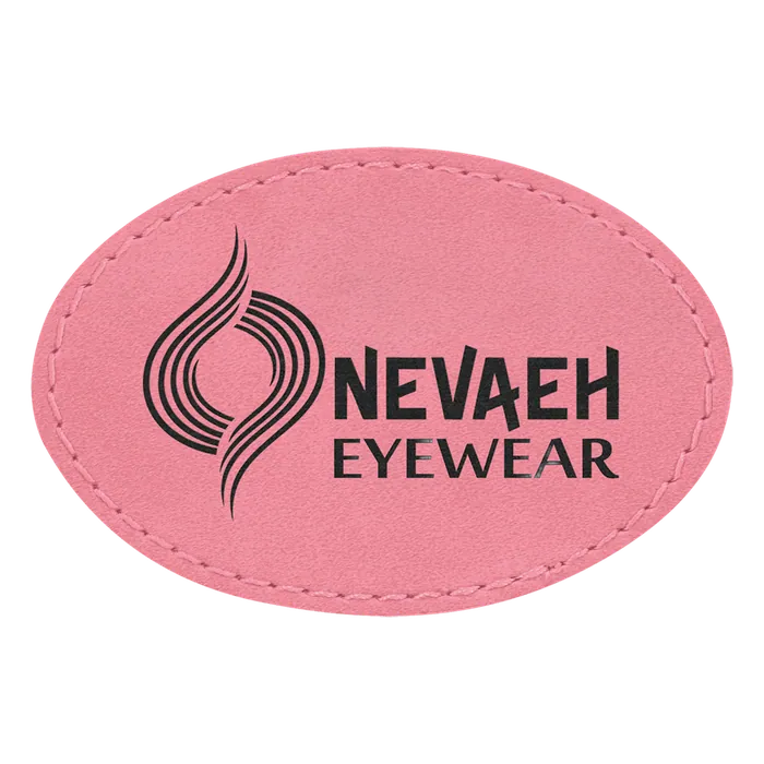 Pink Laserable Leatherette Oval Patch with Kota Pro Adhesive, Style PTH557