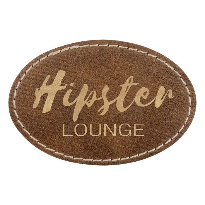 Rustic/Gold Laserable Leatherette Oval Patch with Kota Pro Adhesive, Style PTH560