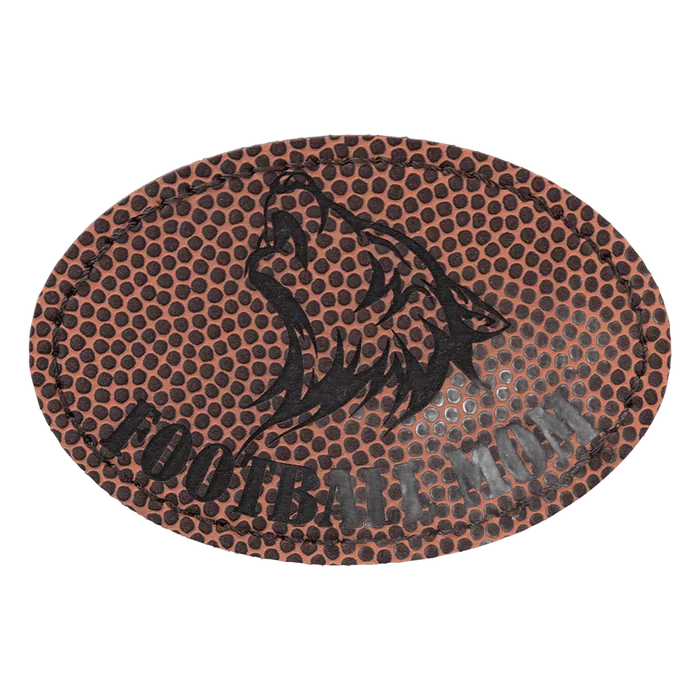 Football Laserable Leatherette Oval Patch with Kota Pro Adhesive, Style PTH565