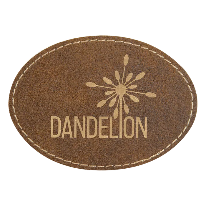Rustic/Gold Laserable Leatherette Oval Patch with Kota Pro Adhesive, Style PTH660