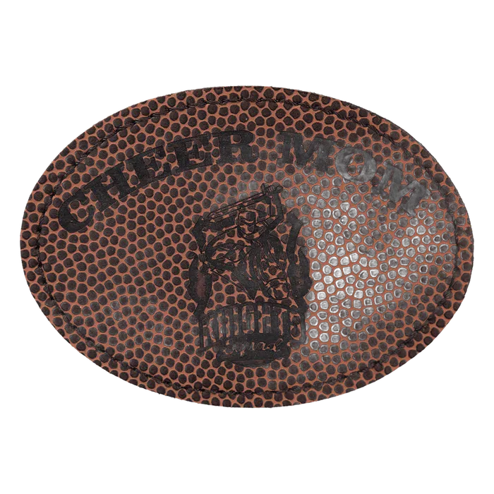 Football Laserable Leatherette Oval Patch with Kota Pro Adhesive, Style PTH665