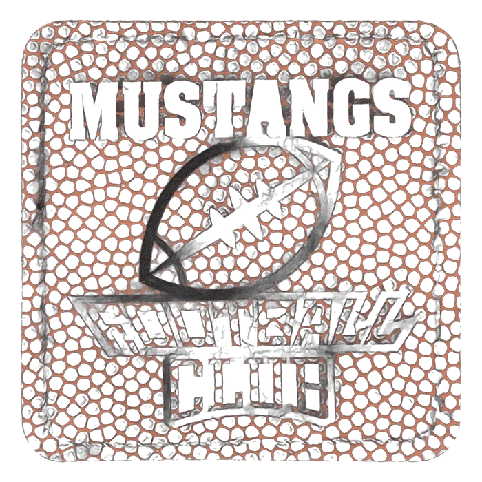 Football Laserable Leatherette Square Patch with Adhesive, 2 1/2" x 2 1/2"
