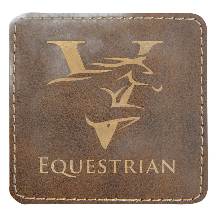 Rustic/Gold Laserable Leatherette Square Patch with Kota Pro Adhesive, Style PTH860
