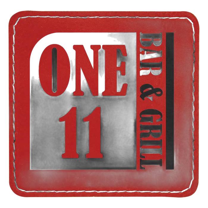 Red Laserable Leatherette Square Patch with Kota Pro Adhesive, Style PTH861