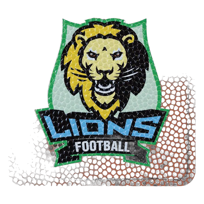 Football Laserable Leatherette Square Patch with Kota Pro Adhesive, Style PTH865