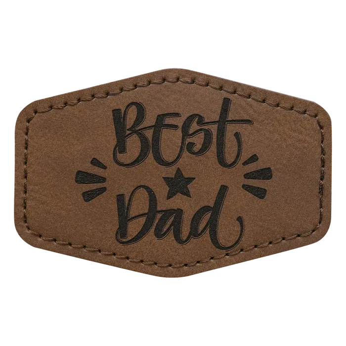 Dark Brown Laserable Leatherette Patch with Kota Pro Adhesive